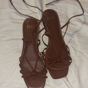 PAIGE Braided Brown Sandals
